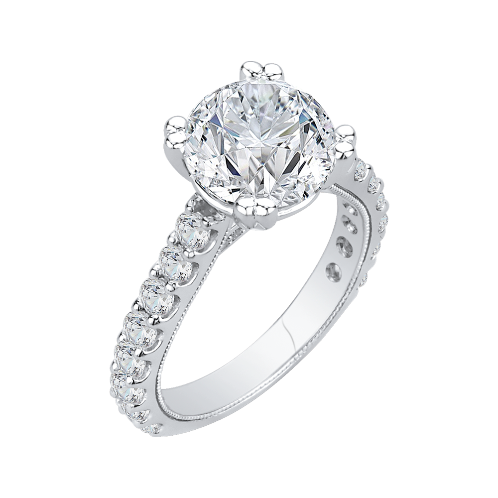 Diamond Engagement Ring in 18K White Gold (Semi-Mount)