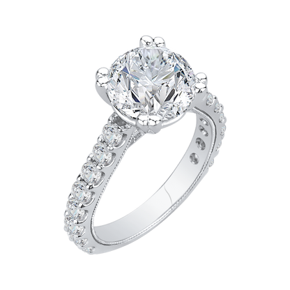 Diamond Engagement Ring in 18K White Gold (Semi-Mount)