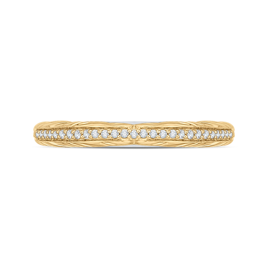 Round Diamond Wedding Band in 18K Two-Tone Gold