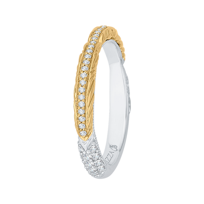 Round Diamond Wedding Band in 18K Two-Tone Gold
