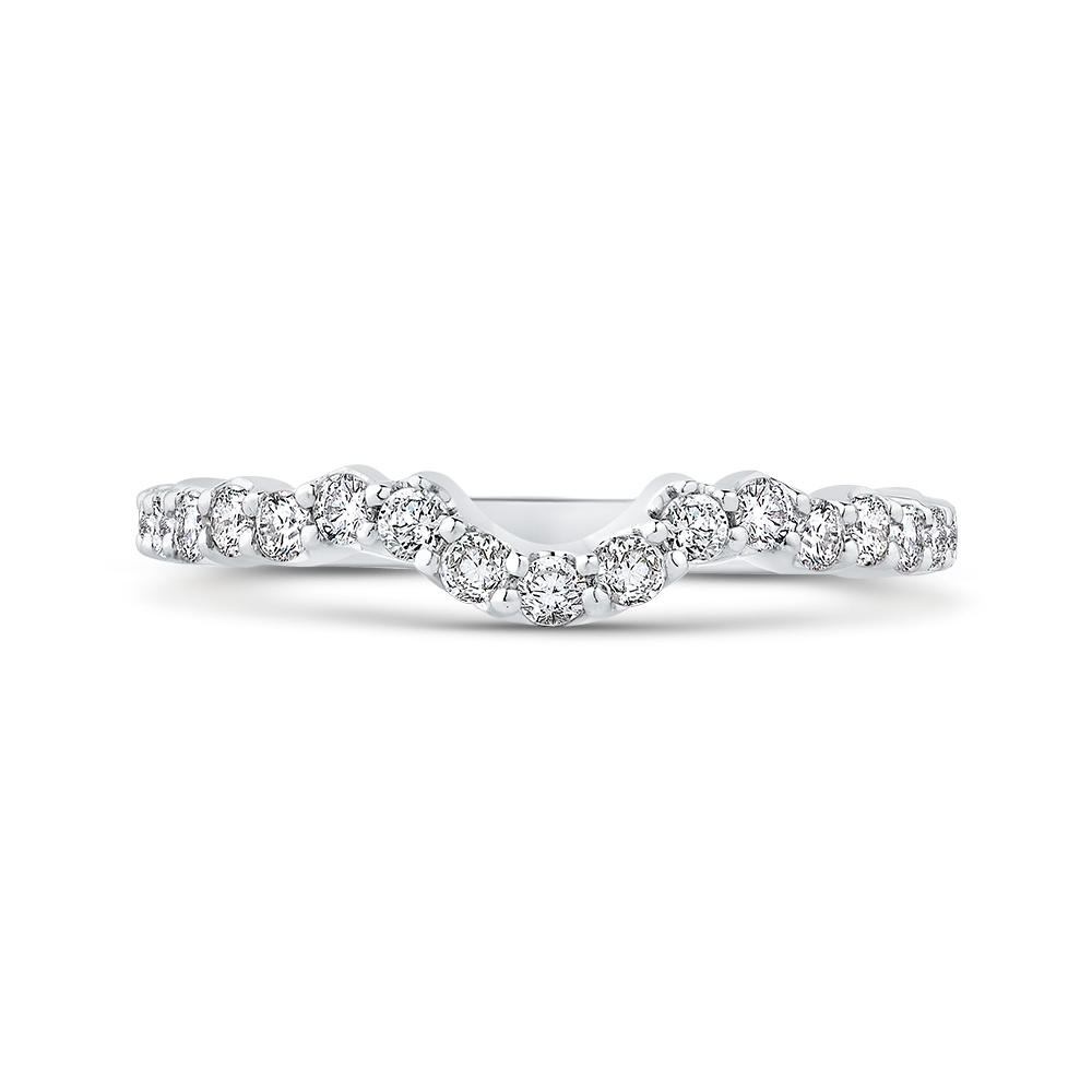 Round Diamond Wedding Band in 18K White Gold