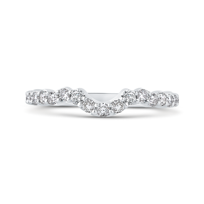 Round Diamond Wedding Band in 18K White Gold