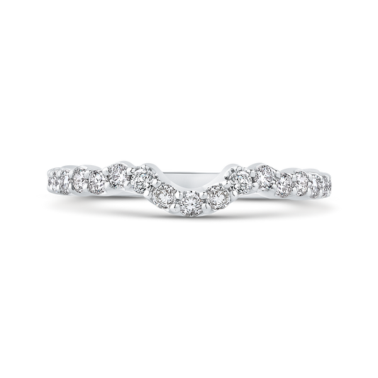 Round Diamond Wedding Band in 18K White Gold