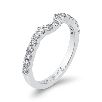 Round Diamond Wedding Band in 18K White Gold