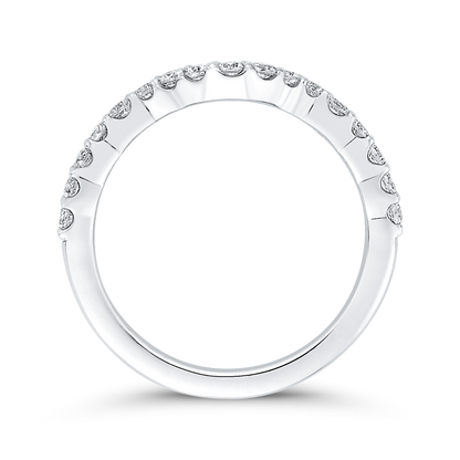 Round Diamond Wedding Band in 18K White Gold