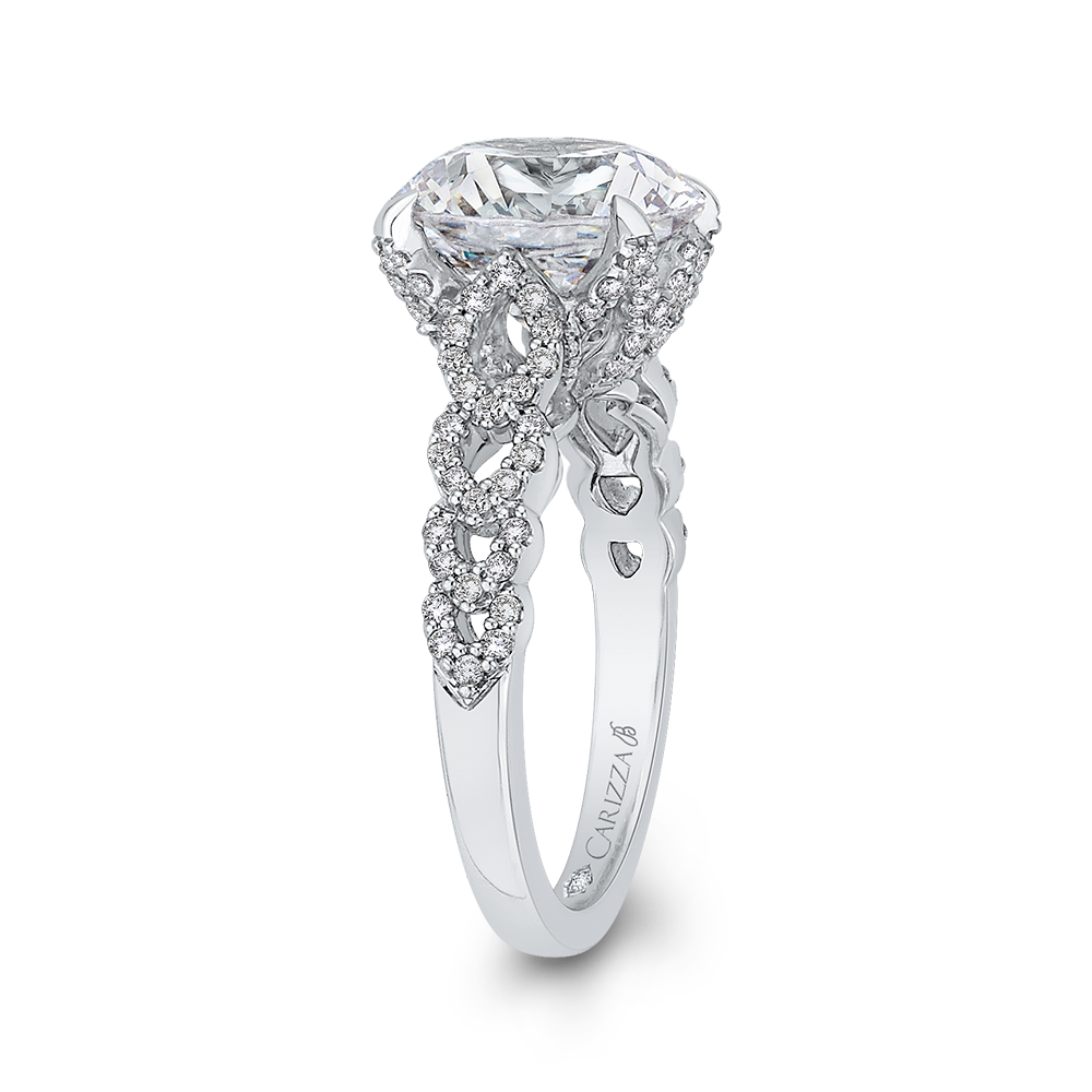 Diamond Engagement Ring in 18K White Gold (Semi-Mount)