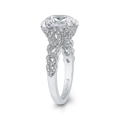 Diamond Engagement Ring in 18K White Gold (Semi-Mount)