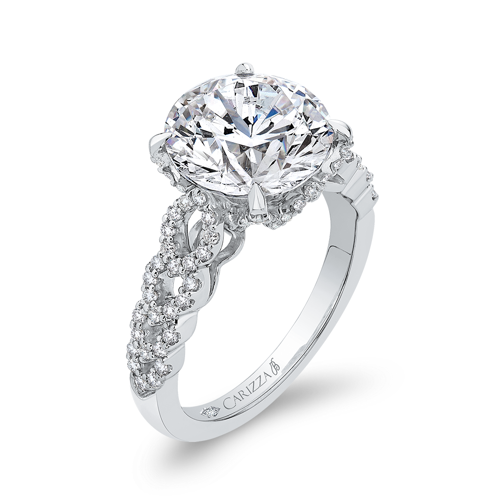 Diamond Engagement Ring in 18K White Gold (Semi-Mount)