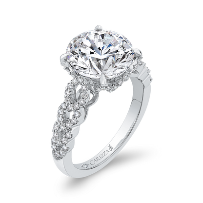 Diamond Engagement Ring in 18K White Gold (Semi-Mount)