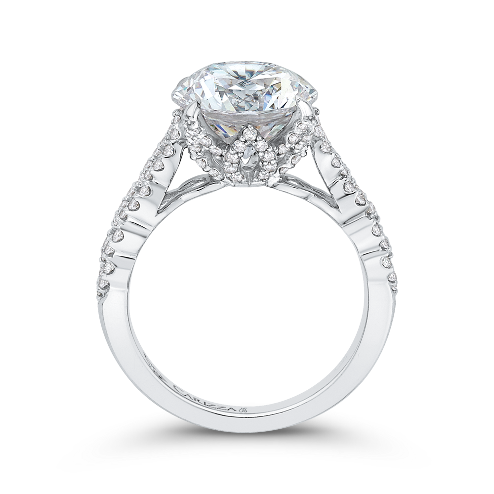 Diamond Engagement Ring in 18K White Gold (Semi-Mount)