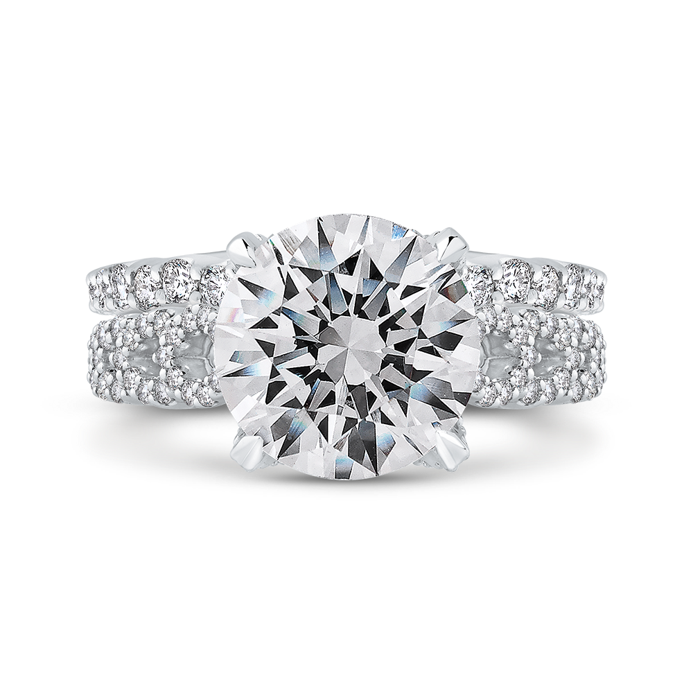 Diamond Engagement Ring in 18K White Gold (Semi-Mount)