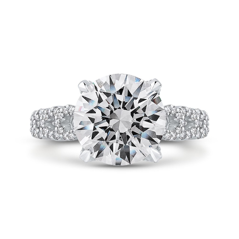 Diamond Engagement Ring in 18K White Gold (Semi-Mount)