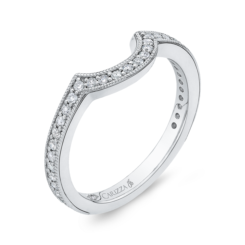 Round Diamond Wedding Band in 18K White Gold