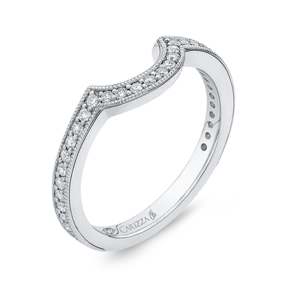Round Diamond Wedding Band in 18K White Gold