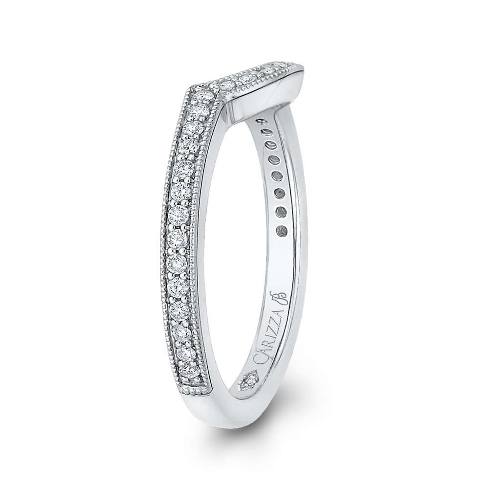 Round Diamond Wedding Band in 18K White Gold
