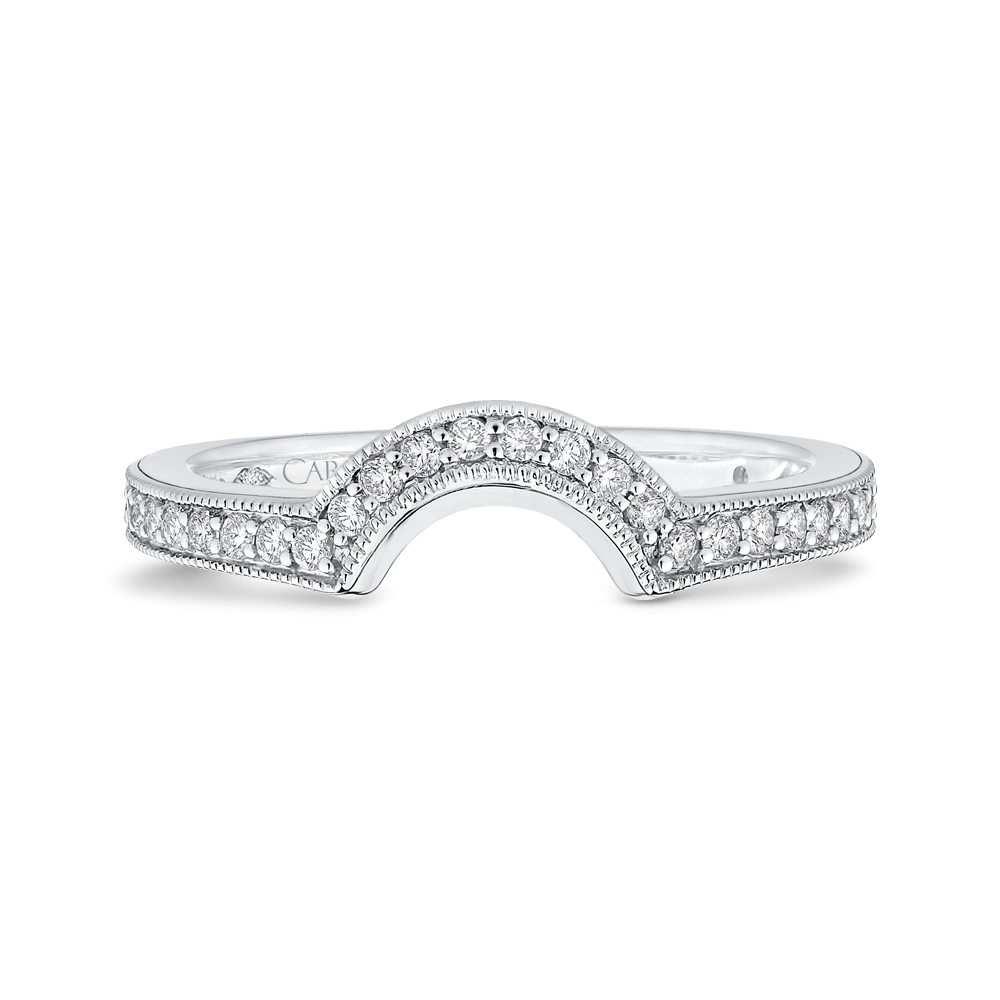 Round Diamond Wedding Band in 18K White Gold