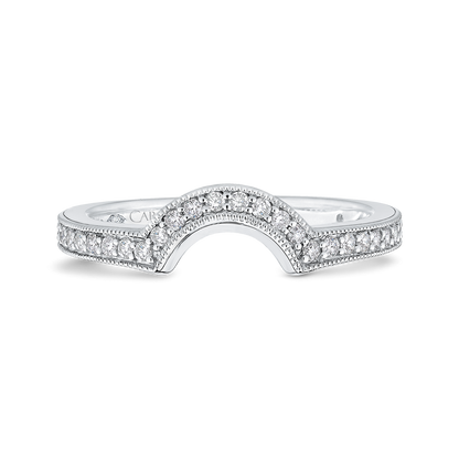 Round Diamond Wedding Band in 18K White Gold