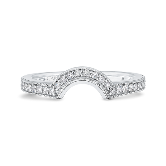 Round Diamond Wedding Band in 18K White Gold