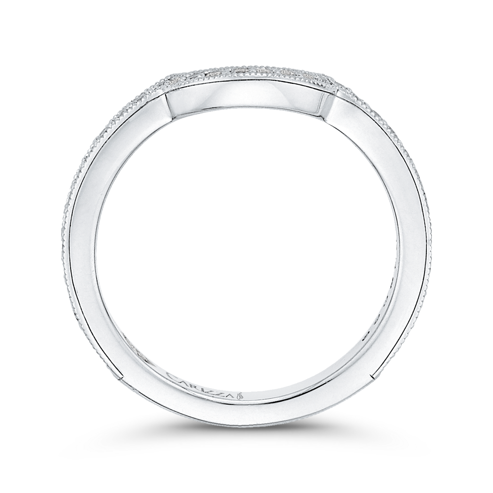 Round Diamond Wedding Band in 18K White Gold