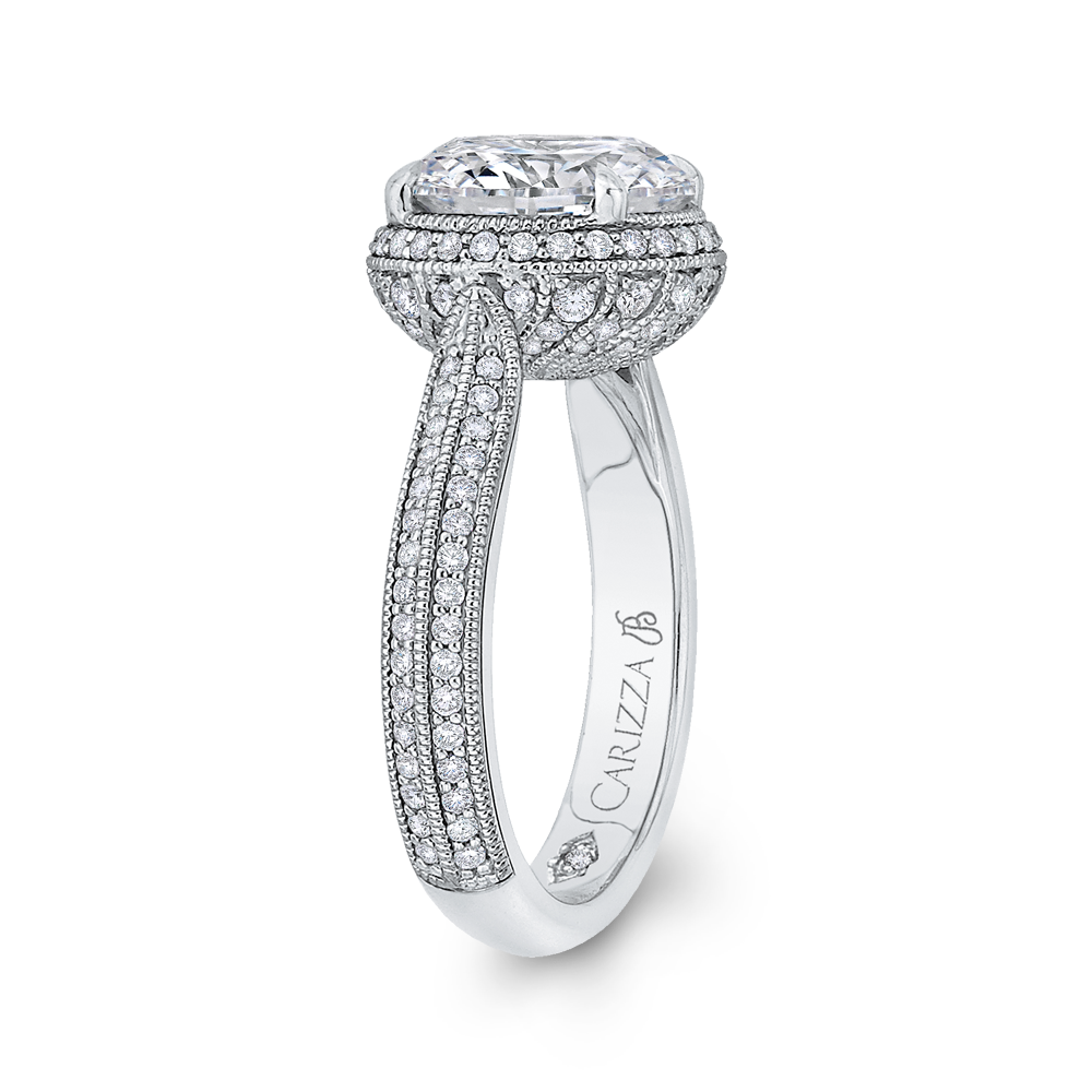 Round Diamond Engagement Ring in 18K White Gold (Semi-Mount)