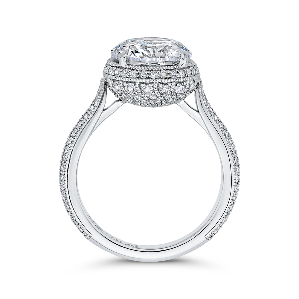 Round Diamond Engagement Ring in 18K White Gold (Semi-Mount)