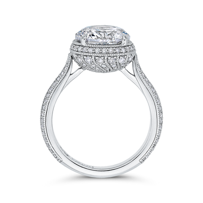 Round Diamond Engagement Ring in 18K White Gold (Semi-Mount)