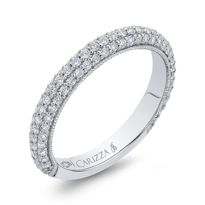Round Diamond Wedding Band in 18K White Gold
