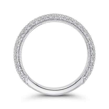 Round Diamond Wedding Band in 18K White Gold
