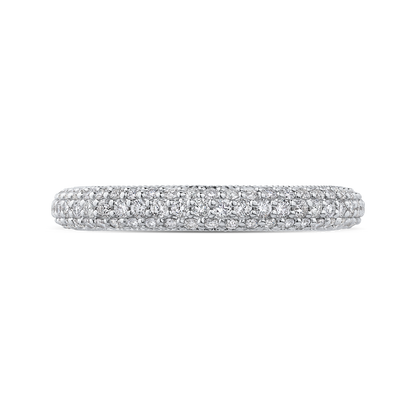 Round Diamond Wedding Band in 18K White Gold