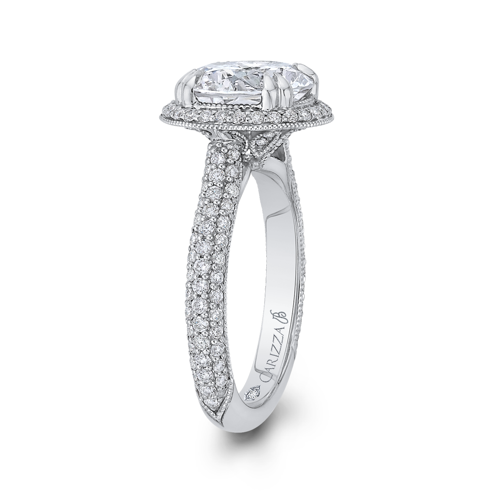 Round Diamond Engagement Ring in 18K White Gold (Semi-Mount)