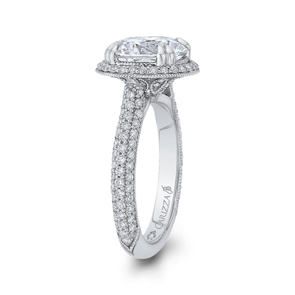 Round Diamond Engagement Ring in 18K White Gold (Semi-Mount)