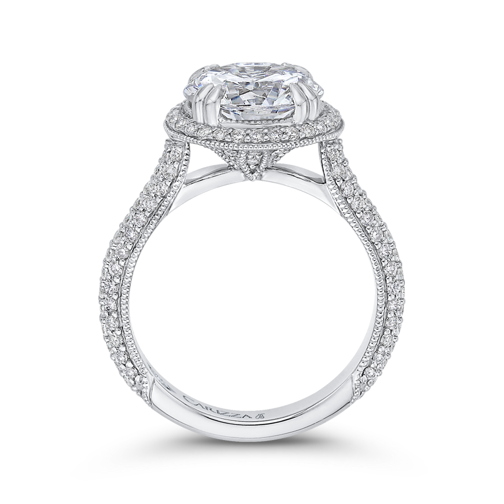 Round Diamond Engagement Ring in 18K White Gold (Semi-Mount)