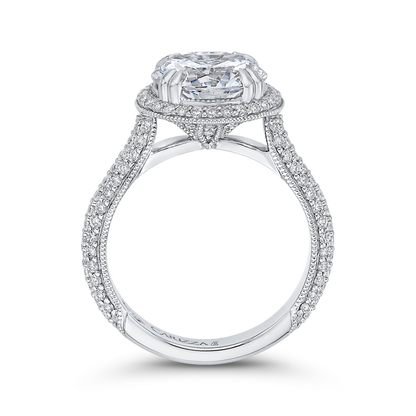 Round Diamond Engagement Ring in 18K White Gold (Semi-Mount)