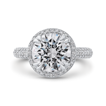 Round Diamond Engagement Ring in 18K White Gold (Semi-Mount)