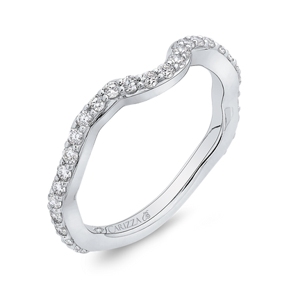 Round Diamond Wedding Band in 18K White Gold