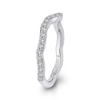 Round Diamond Wedding Band in 18K White Gold