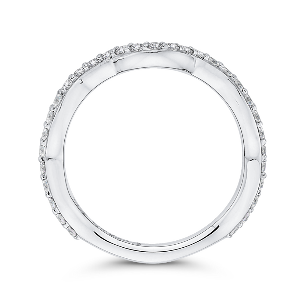 Round Diamond Wedding Band in 18K White Gold