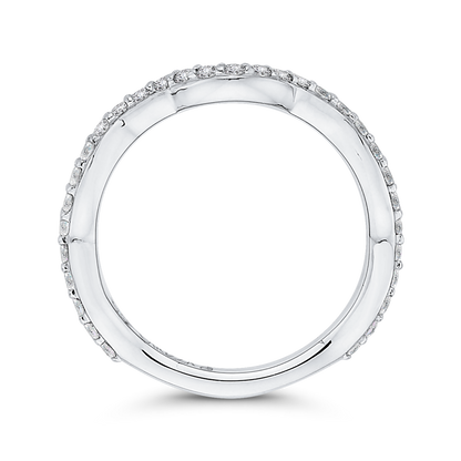 Round Diamond Wedding Band in 18K White Gold