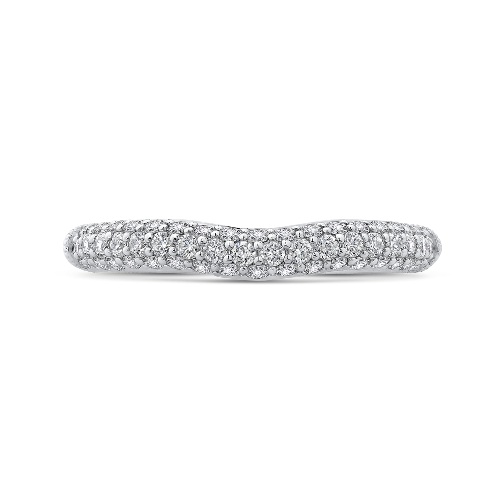 Round Diamond Wedding Band in 18K White Gold
