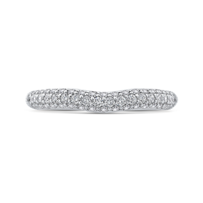 Round Diamond Wedding Band in 18K White Gold