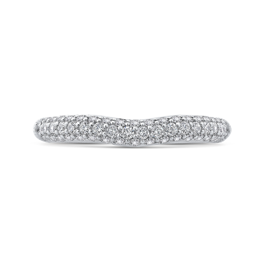 Round Diamond Wedding Band in 18K White Gold