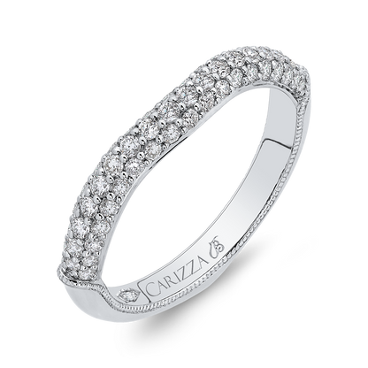 Round Diamond Wedding Band in 18K White Gold