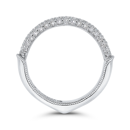 Round Diamond Wedding Band in 18K White Gold