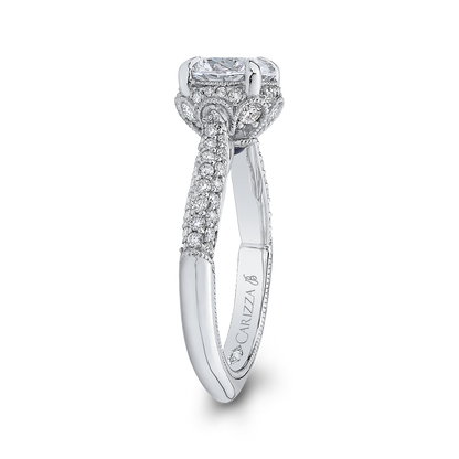 Round Diamond Engagement Ring in 18K White Gold (Semi-Mount)