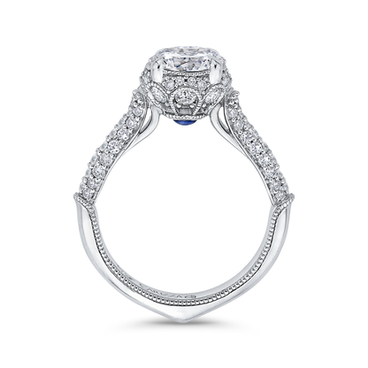 Round Diamond Engagement Ring in 18K White Gold (Semi-Mount)