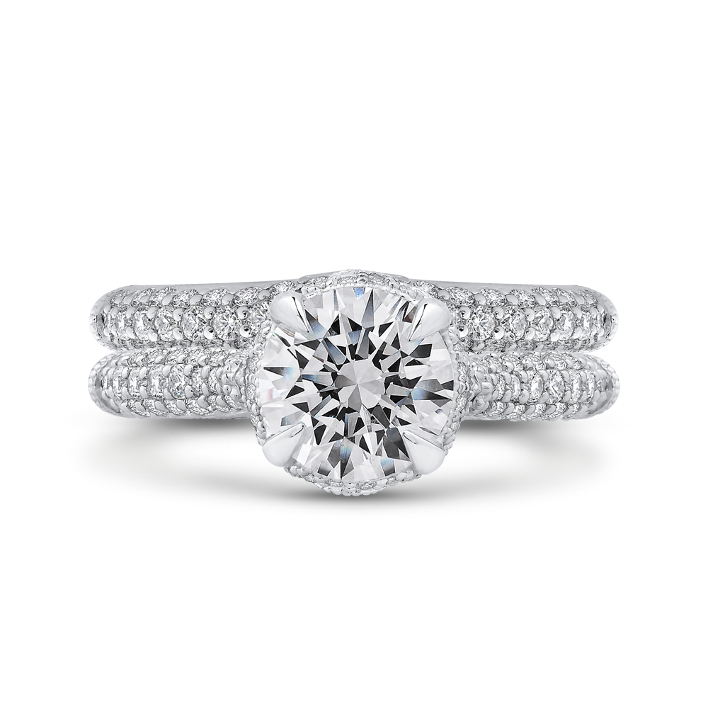 Round Diamond Engagement Ring in 18K White Gold (Semi-Mount)