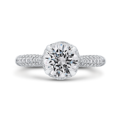 Round Diamond Engagement Ring in 18K White Gold (Semi-Mount)