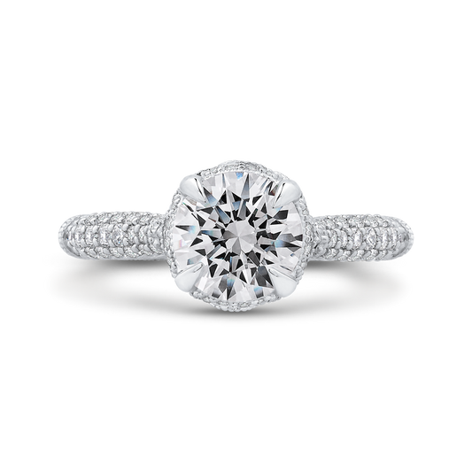 Round Diamond Engagement Ring in 18K White Gold (Semi-Mount)