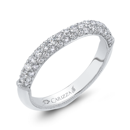 Round Diamond Wedding Band in 18K White Gold