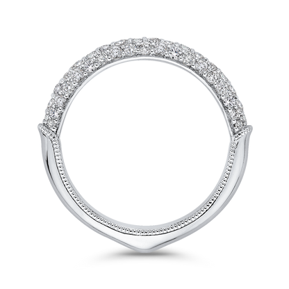 Round Diamond Wedding Band in 18K White Gold